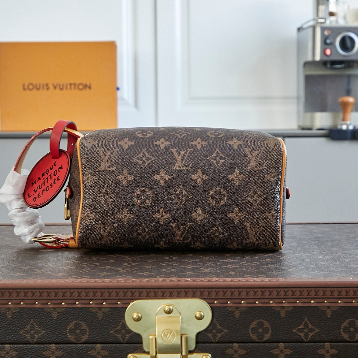 LOCKER DOPP KIT 23 EN TOILE POUSSIÈRE MONOGRAMME MARRON