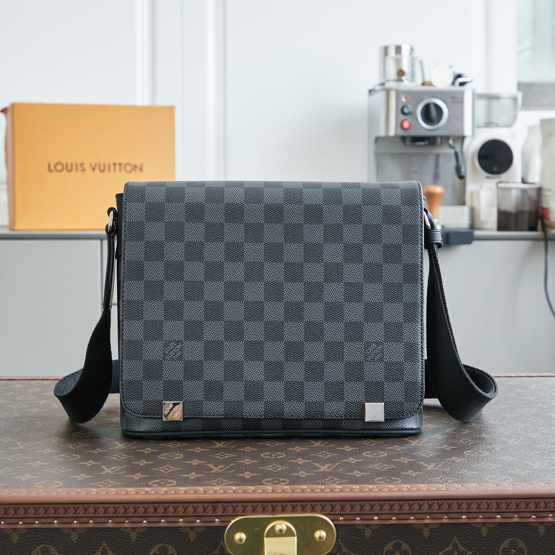 DISTRICT 25 EN TOILE DAMIER GRAPHITE GRIS NOIR