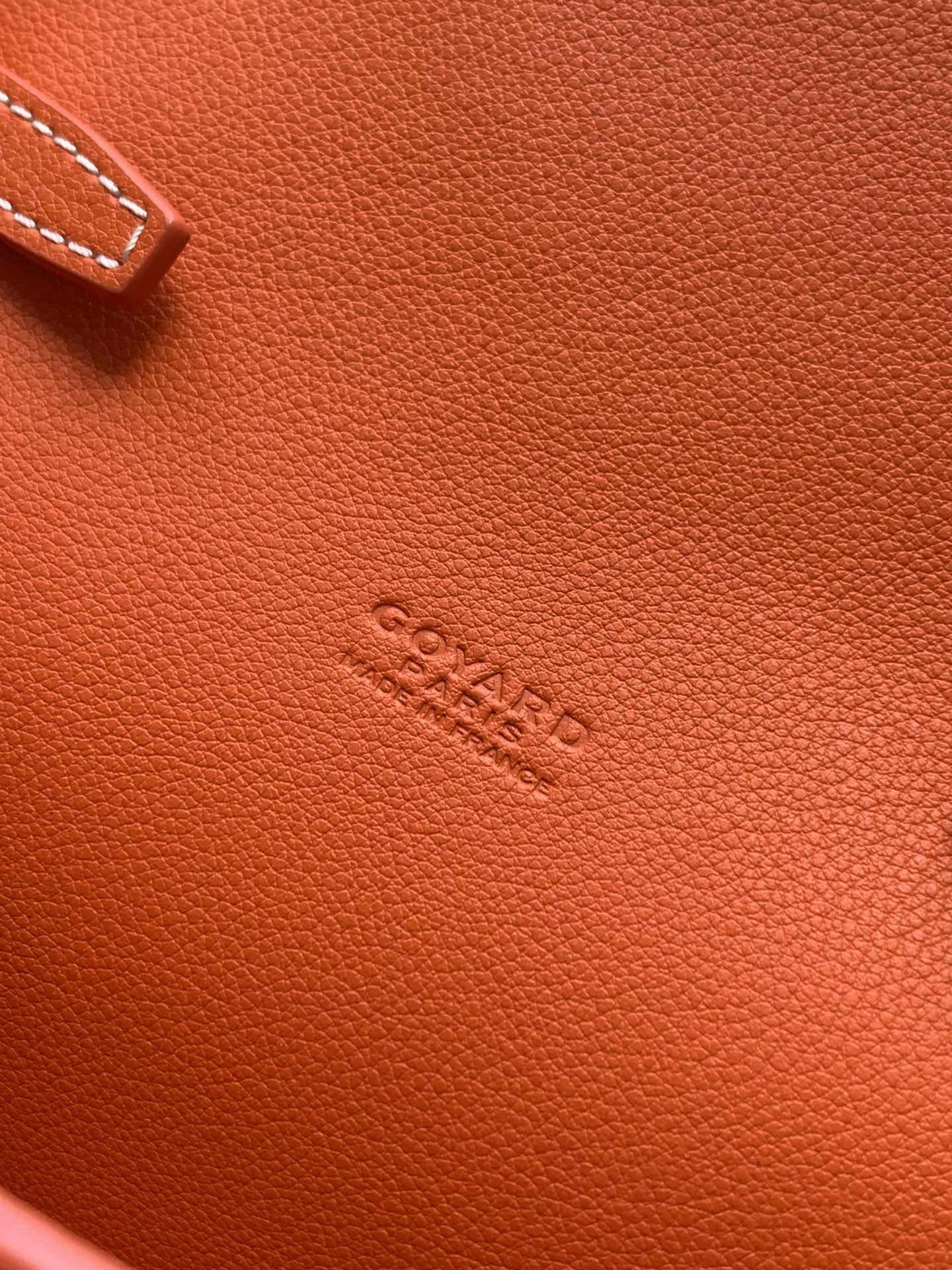 PORTEFEUILLE-POCHETTE CHYPRE 21 EN TOILE GOYARDINE ORANGE ET CUIR DE VEAU