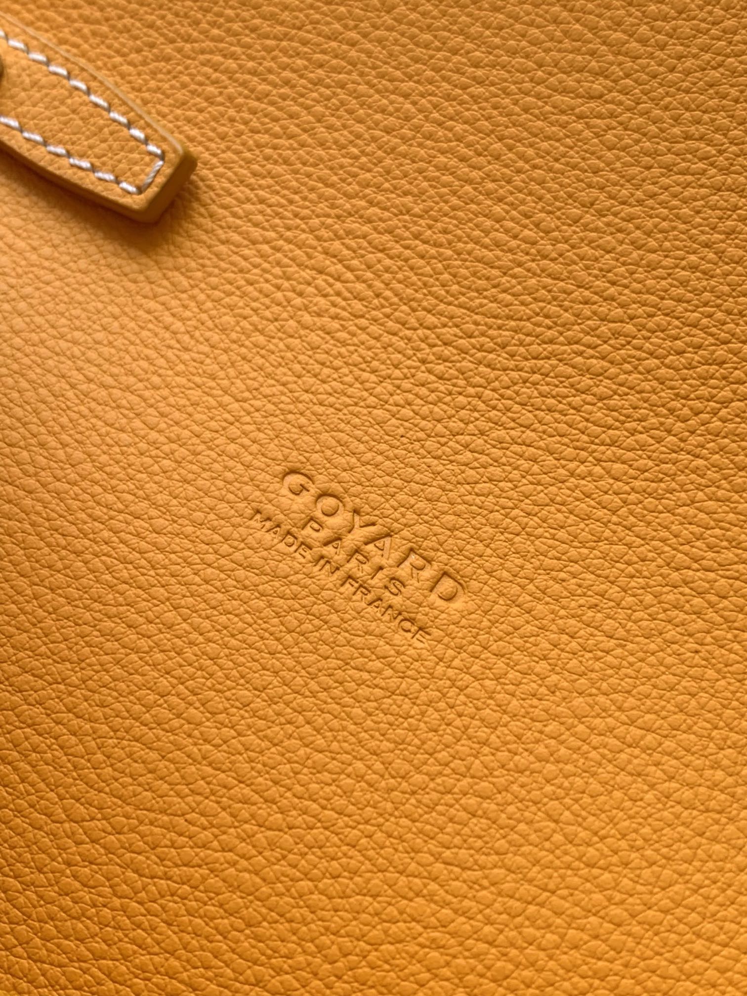 PORTEFEUILLE-POCHETTE CHYPRE 21 EN TOILE GOYARDINE JAUNE ET CUIR DE VEAU