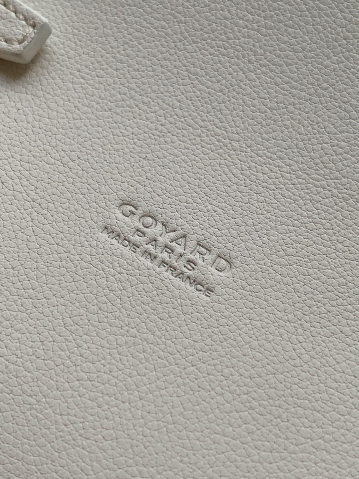 PORTEFEUILLE-POCHETTE CHYPRE 21 EN TOILE GOYARDINE BLANCHE ET CUIR DE VEAU
