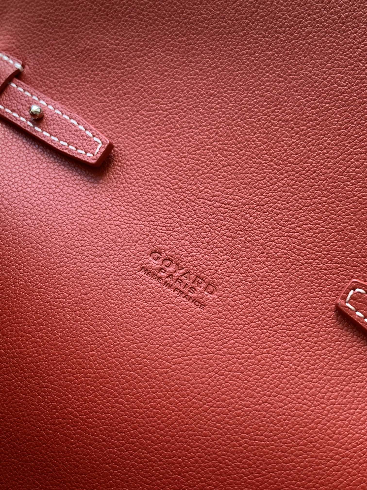 PORTEFEUILLE-POCHETTE CHYPRE 21 EN TOILE GOYARDINE ROUGE CLASSIQUE ET CUIR DE VEAU