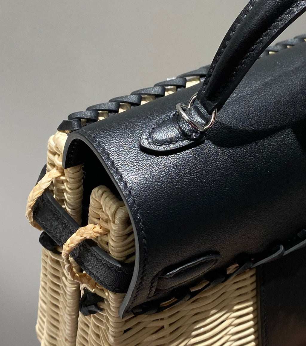 HM KELLY 22 PICNIC BAMBOU NOIR ET ROTIN