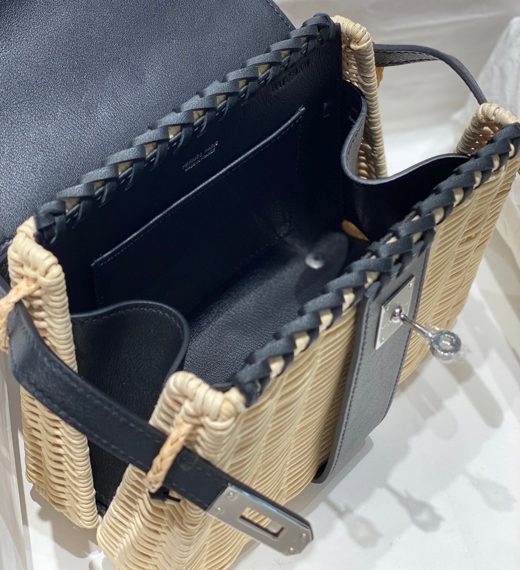 HM KELLY 22 PICNIC BAMBOU NOIR ET ROTIN