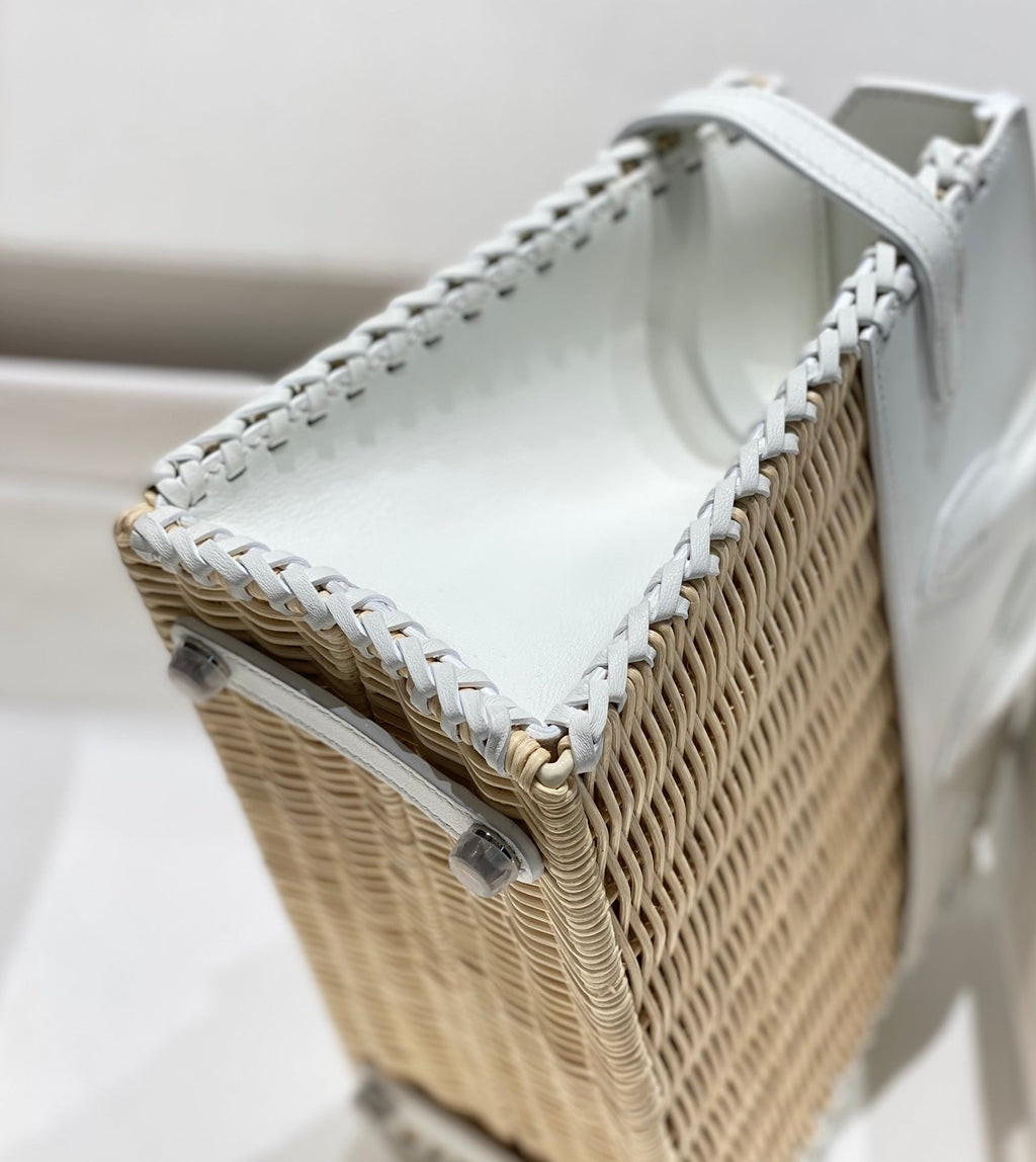 HM BIRKIN 25 CM PICNIC BLANC BAMBOU ET ROTIN