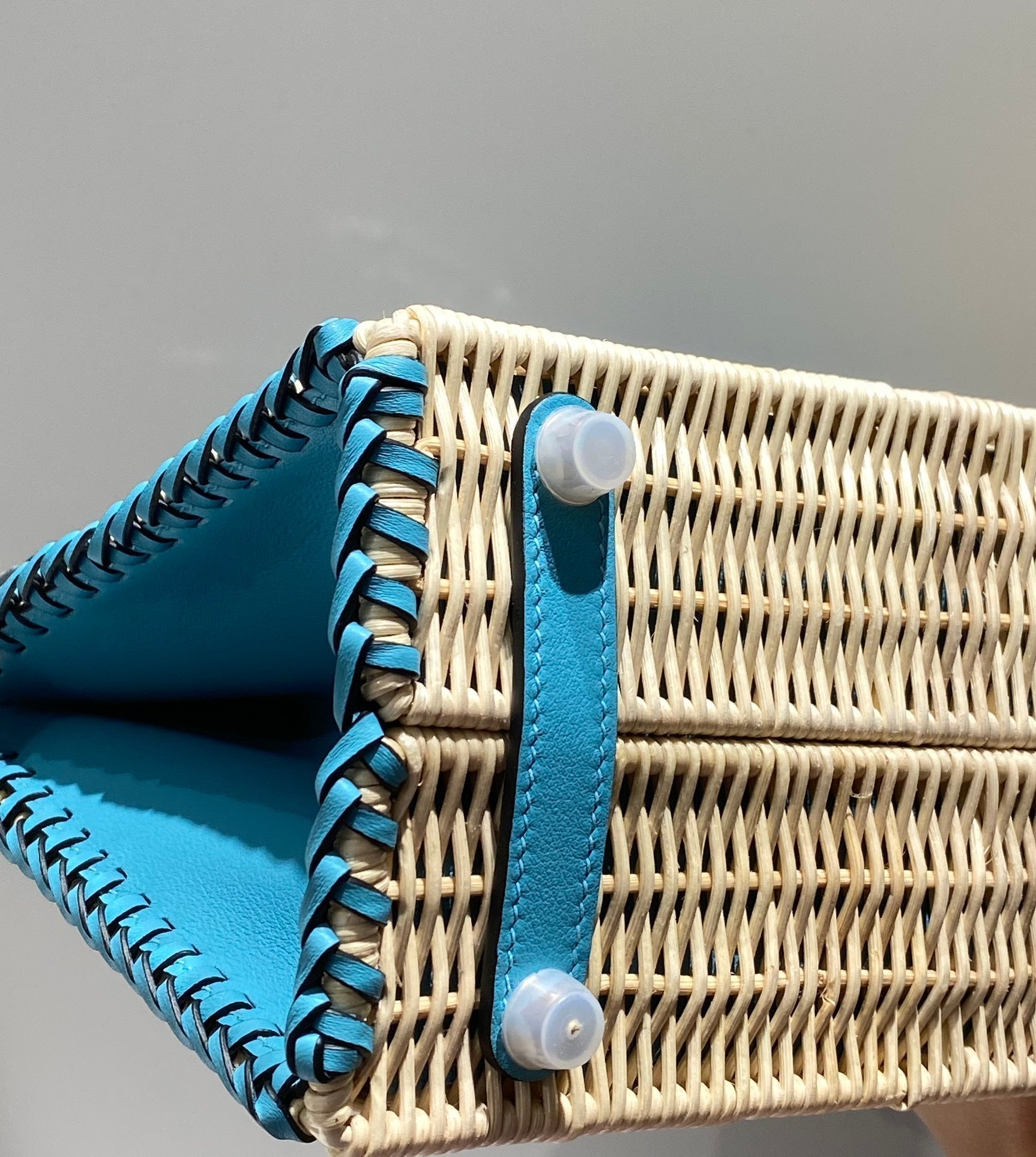HM BIRKIN 25 CM PICNIC SKY BAMBOU ET ROTIN