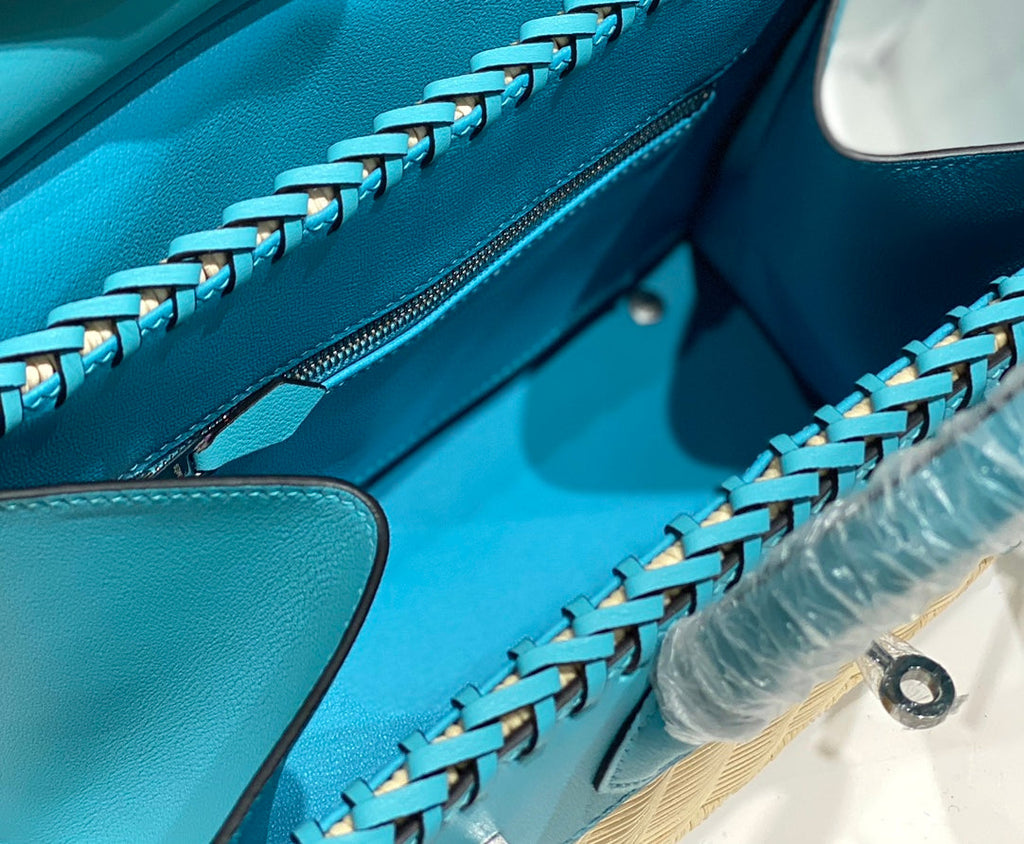 HM BIRKIN 25 CM PICNIC SKY BAMBOU ET ROTIN