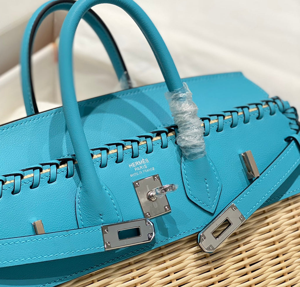 HM BIRKIN 25 CM PICNIC SKY BAMBOU ET ROTIN