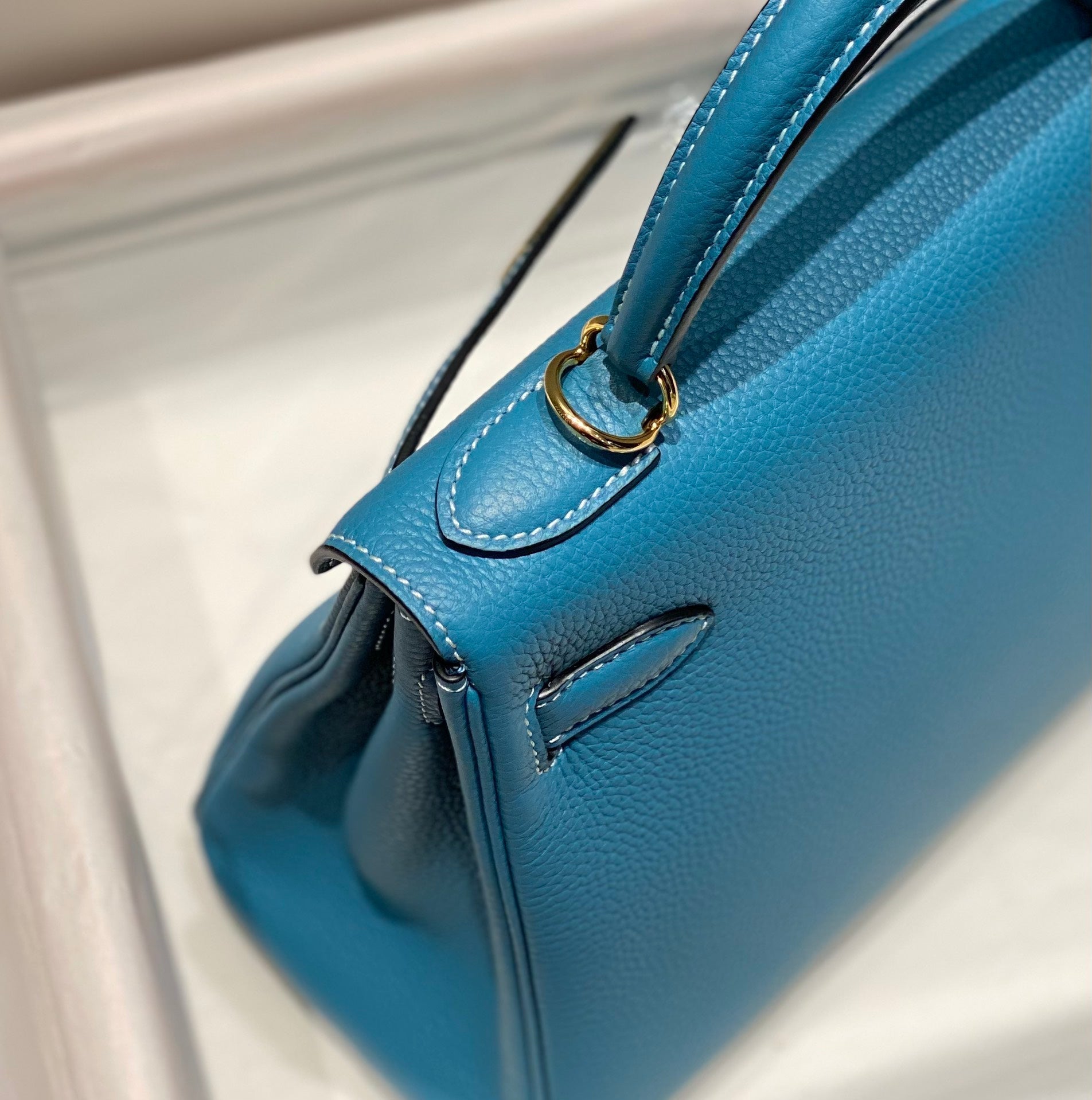 HM ケリー 28cm ブルースカイ トーゴ ゴールド金具