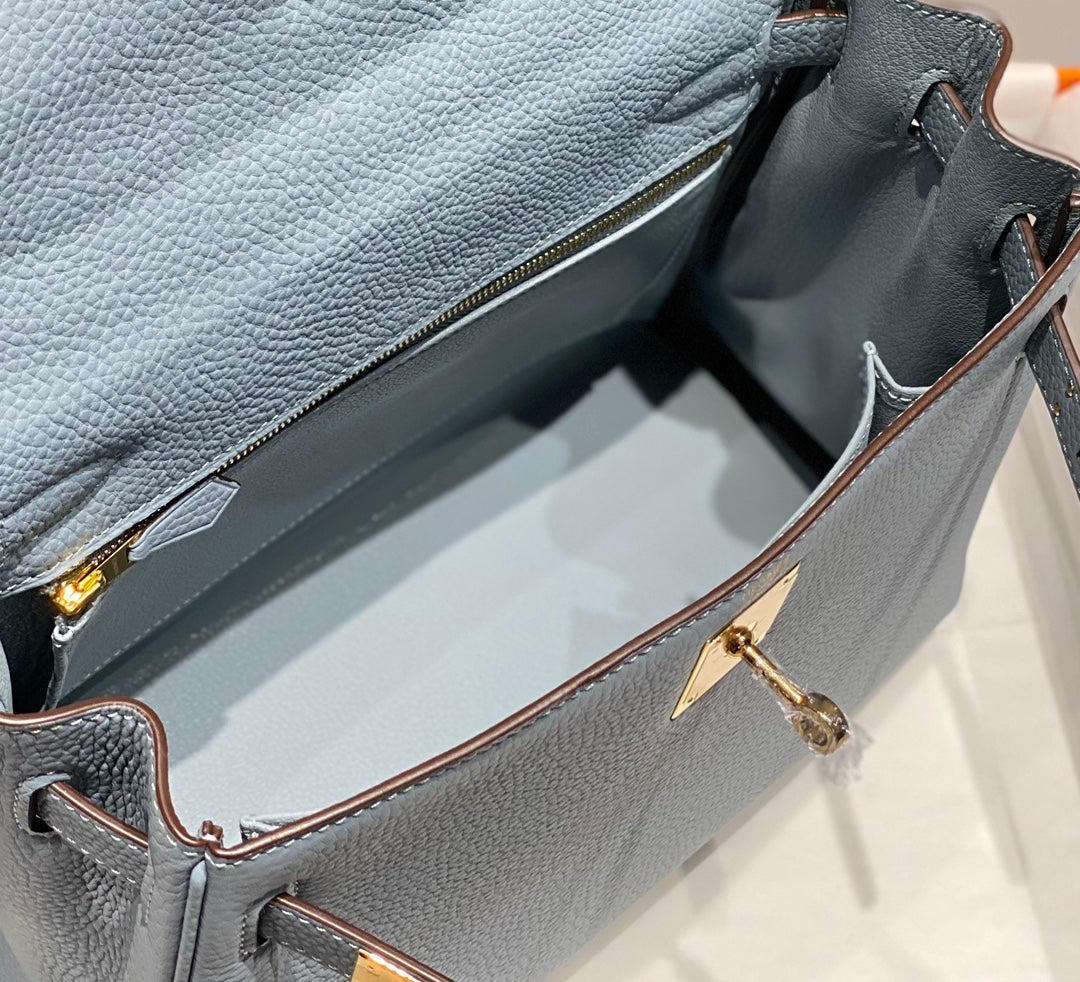 HM ケリー 28cm グレー トーゴ ゴールド金具