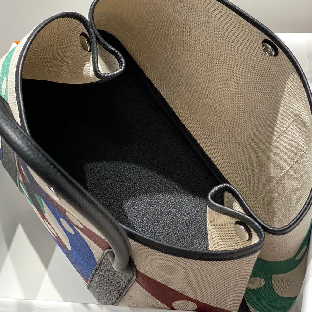 HM GARDEN PARTY 36 MULTICOLOR CANVAS AND NEGONDA CALFSKIN 243406