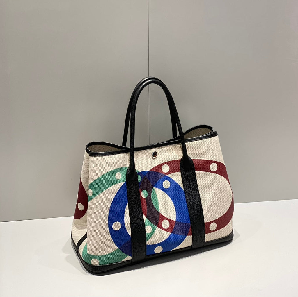 HM GARDEN PARTY 36 MULTICOLOR CANVAS AND NEGONDA CALFSKIN 243406