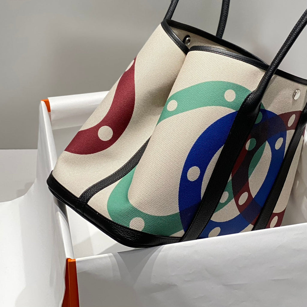 HM GARDEN PARTY 36 MULTICOLOR CANVAS AND NEGONDA CALFSKIN 243406