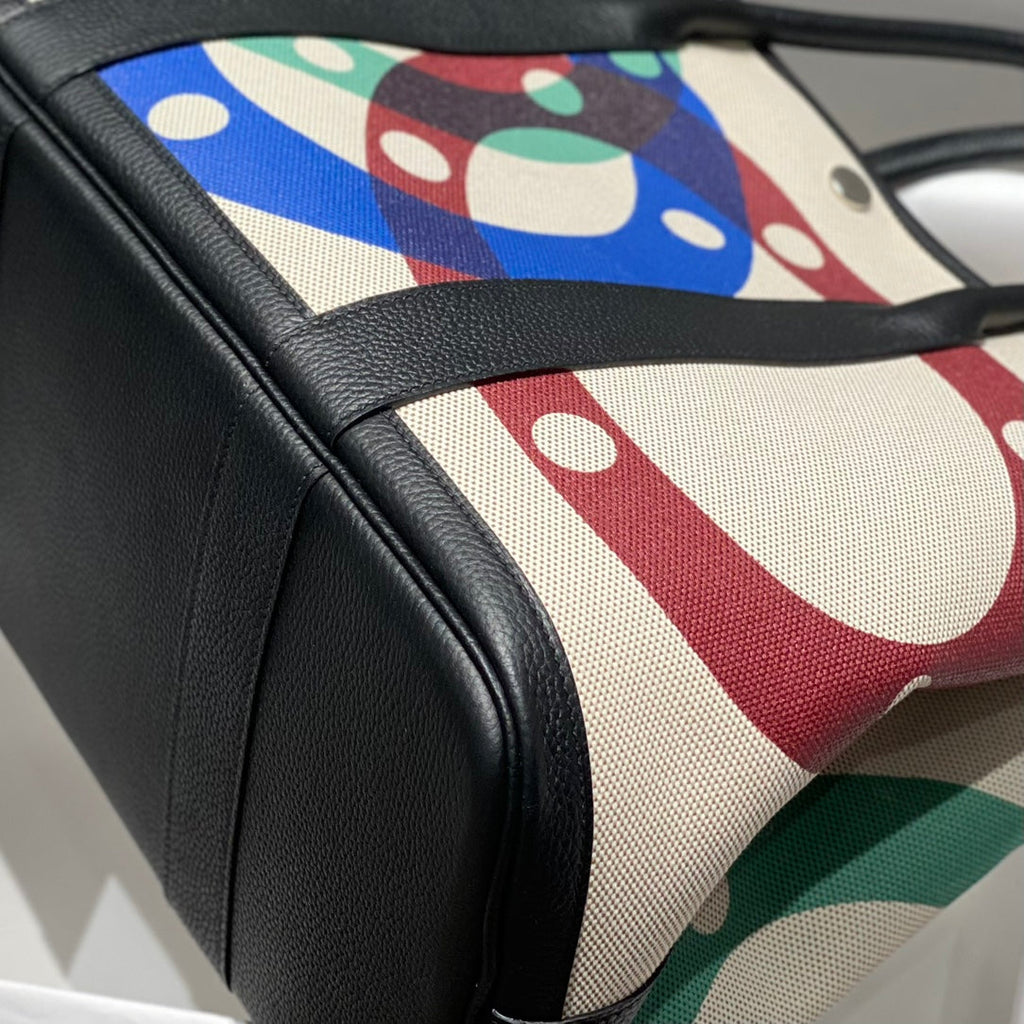 HM GARDEN PARTY 36 MULTICOLOR CANVAS AND NEGONDA CALFSKIN 243406