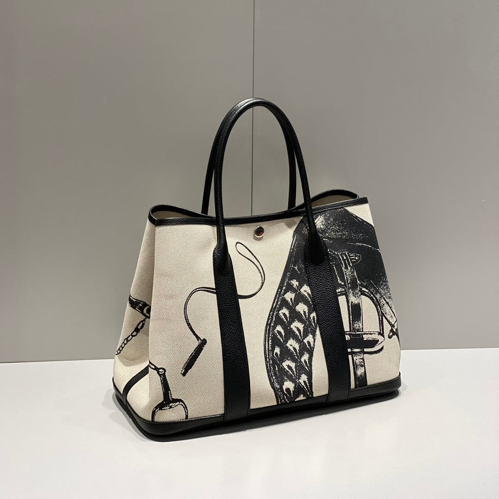 HM GARDEN PARTY 36 MULTICOLOR CANVAS AND NEGONDA CALFSKIN 243404