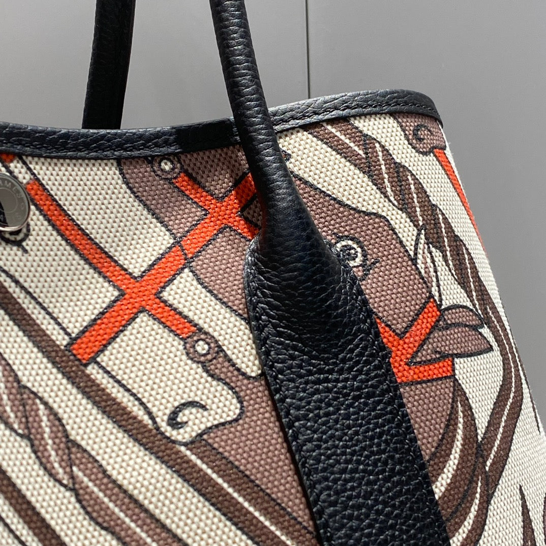 HM GARDEN PARTY 36 MULTICOLOR CANVAS AND NEGONDA CALFSKIN 243402
