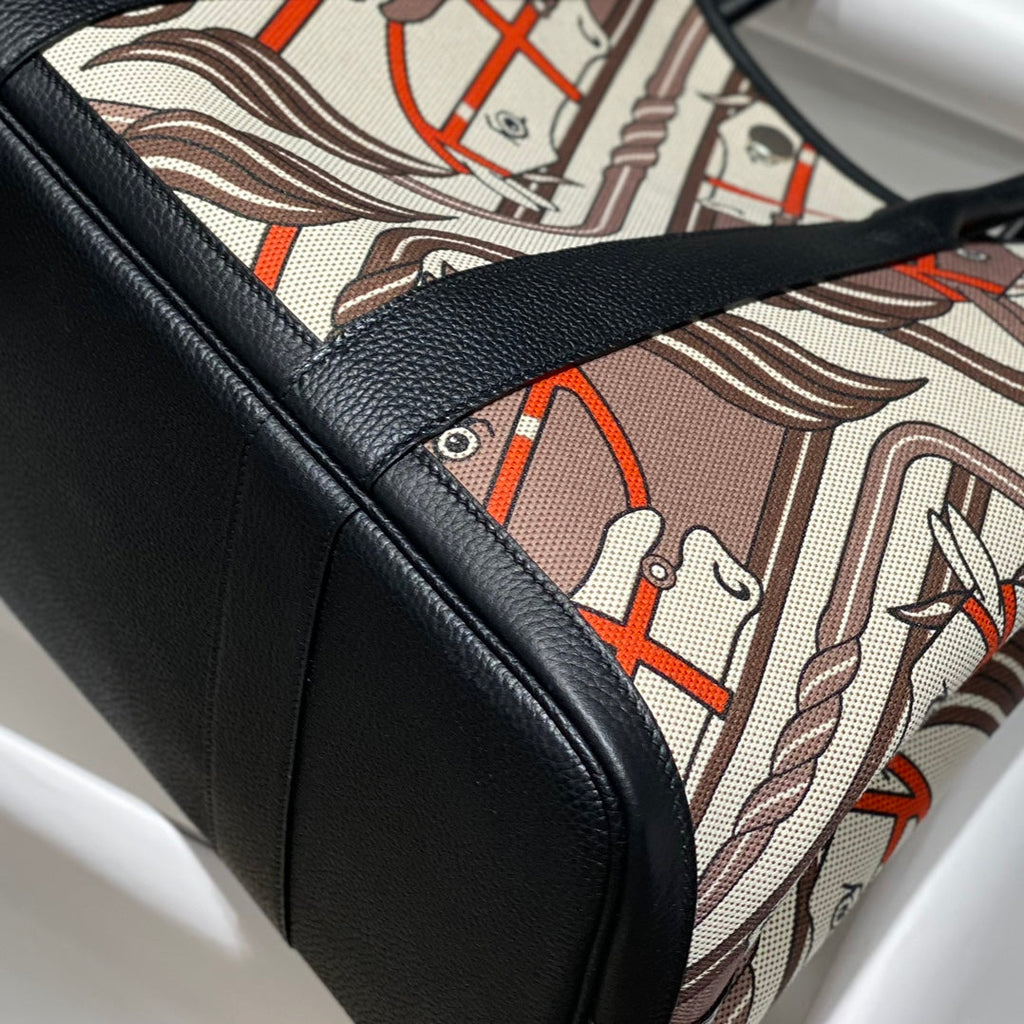HM GARDEN PARTY 36 MULTICOLOR CANVAS AND NEGONDA CALFSKIN 243402