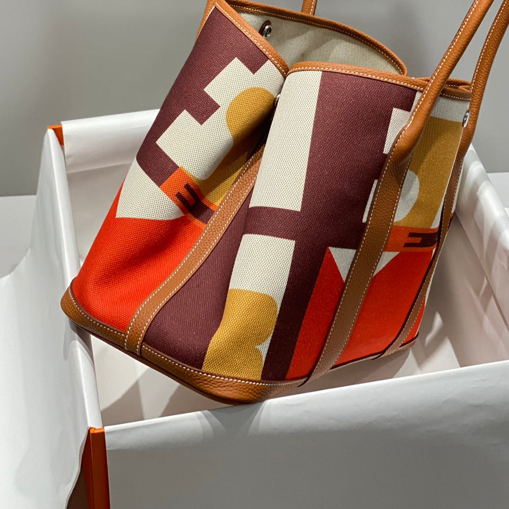 HM GARDEN PARTY 36 MULTICOLOR CANVAS AND NEGONDA CALFSKIN 243400