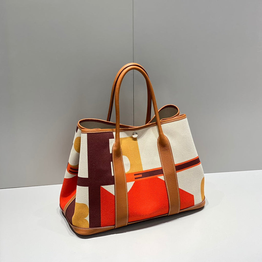 HM GARDEN PARTY 36 MULTICOLOR CANVAS AND NEGONDA CALFSKIN 243400