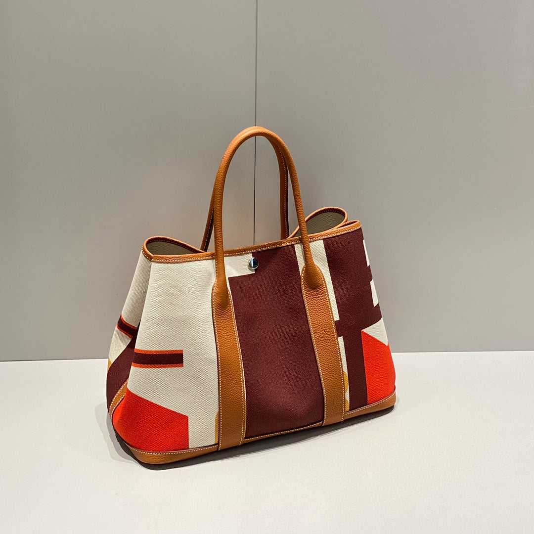 HM GARDEN PARTY 36 MULTICOLOR CANVAS AND NEGONDA CALFSKIN 243400
