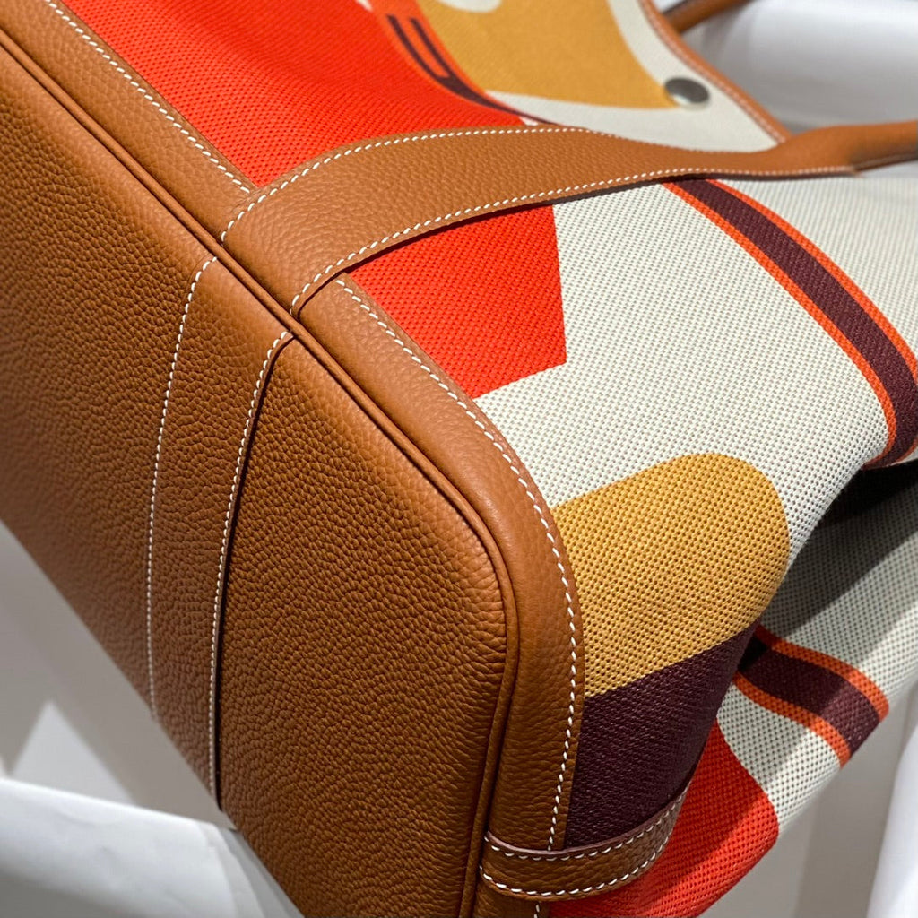 HM GARDEN PARTY 36 MULTICOLOR CANVAS AND NEGONDA CALFSKIN 243400