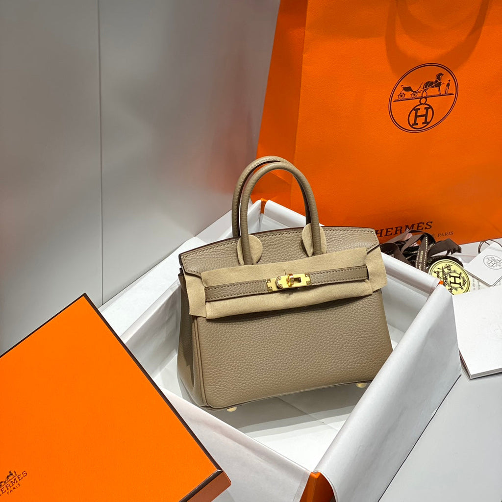 HM BIRKIN 20CM GRIS TOURTERELLE CUIR TOGO QUINCAILLERIE DORÉ