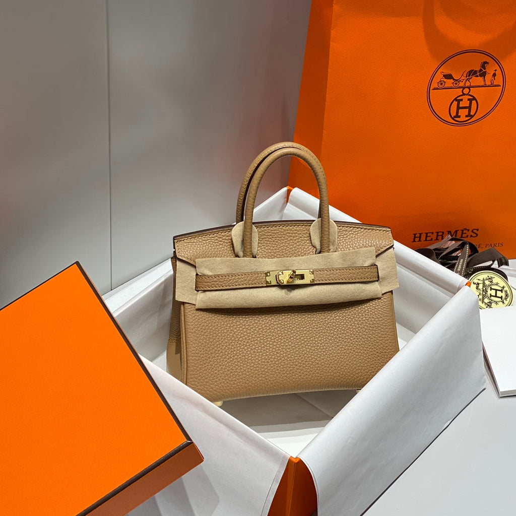 HM BIRKIN 20CM CHAI TOGO CUIR QUINCAILLERIE DORÉ