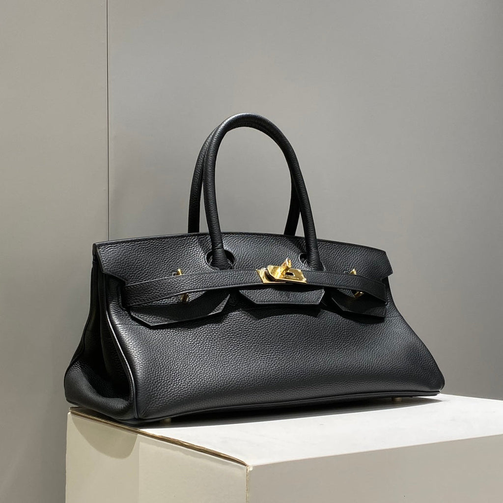 SAC À BANDOULIÈRE HM BIRKIN 42 EN CUIR DE VACHE NOIR AVEC ACCESSOIRES DORÉS 237640