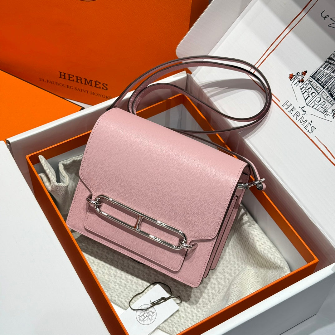 HM SAC ROULIS 18 CUIR DE VEAU ROSE PASTEL EVERCOLOR 237570