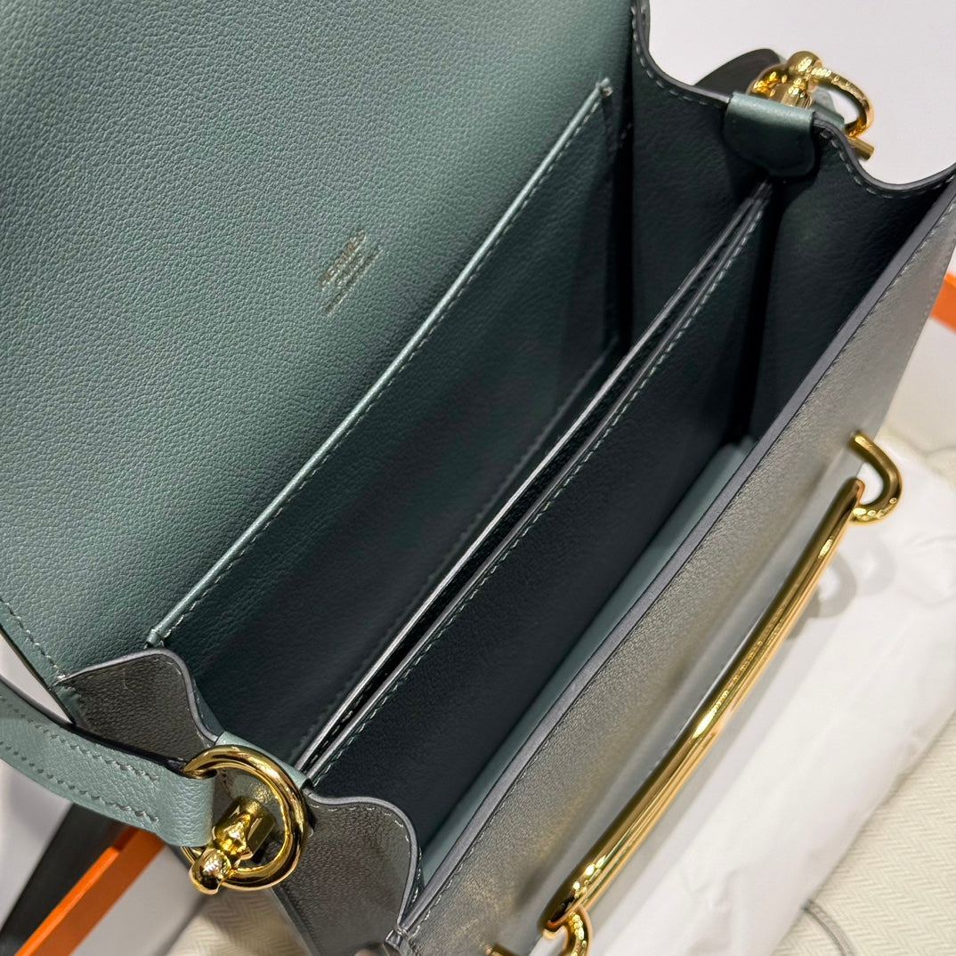 HM SAC ROULIS 18 CUIR DE VEAU EVERCOLOR VERT AMANDE 237566