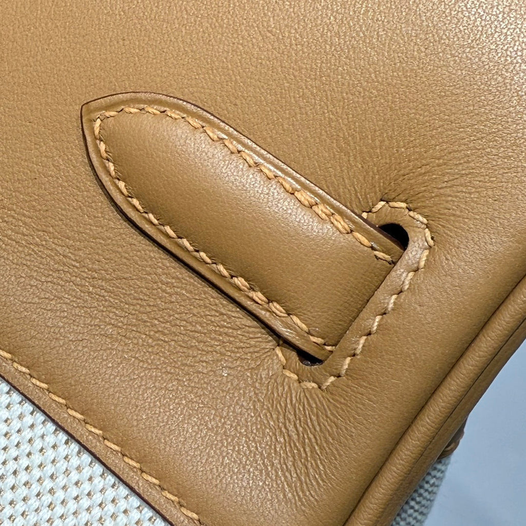 Sac HM Birkin 30 Milkshake en toile blanche mélangée de taille moyenne avec cuir Swift et accessoires argentés 237304