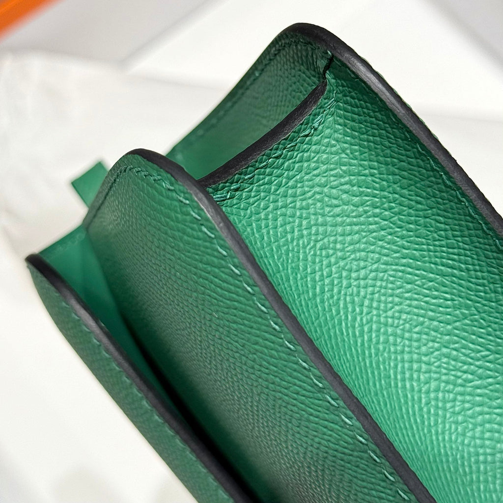 HM CONSTANCE ELAN 24CM BAG DARK GREEN EPSOM LEATHER GOLD HARDWARE
