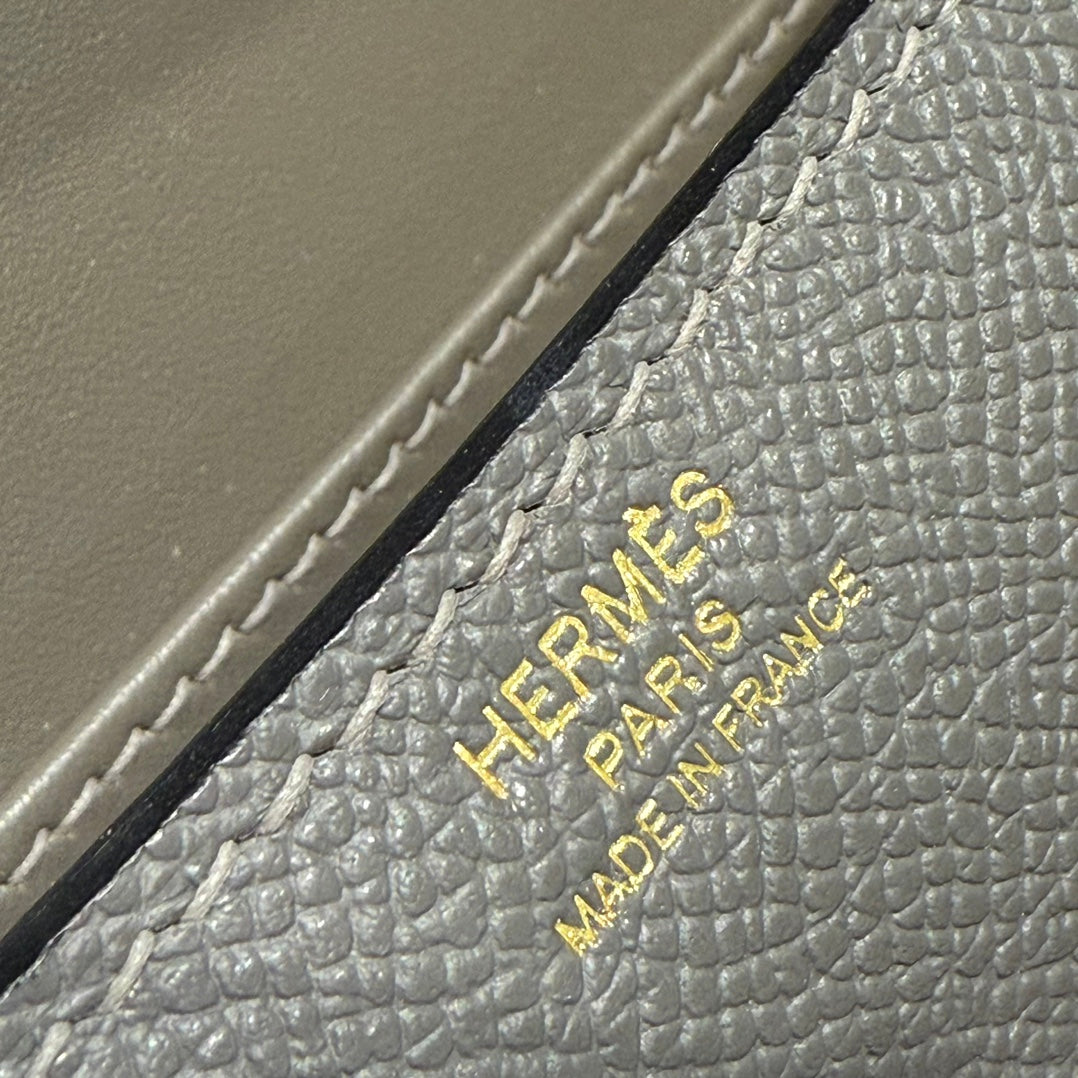 HM CONSTANCE ELAN 24 GREY EPSOM GOLD HARDWARE 237335