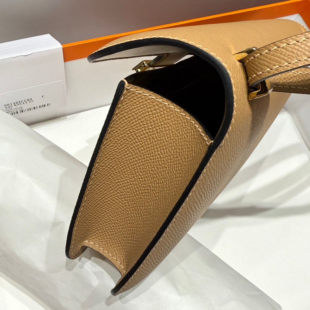 HM コンスタンス エラン 24cm バッグ ブラウン エプソムレザー ゴールド金具