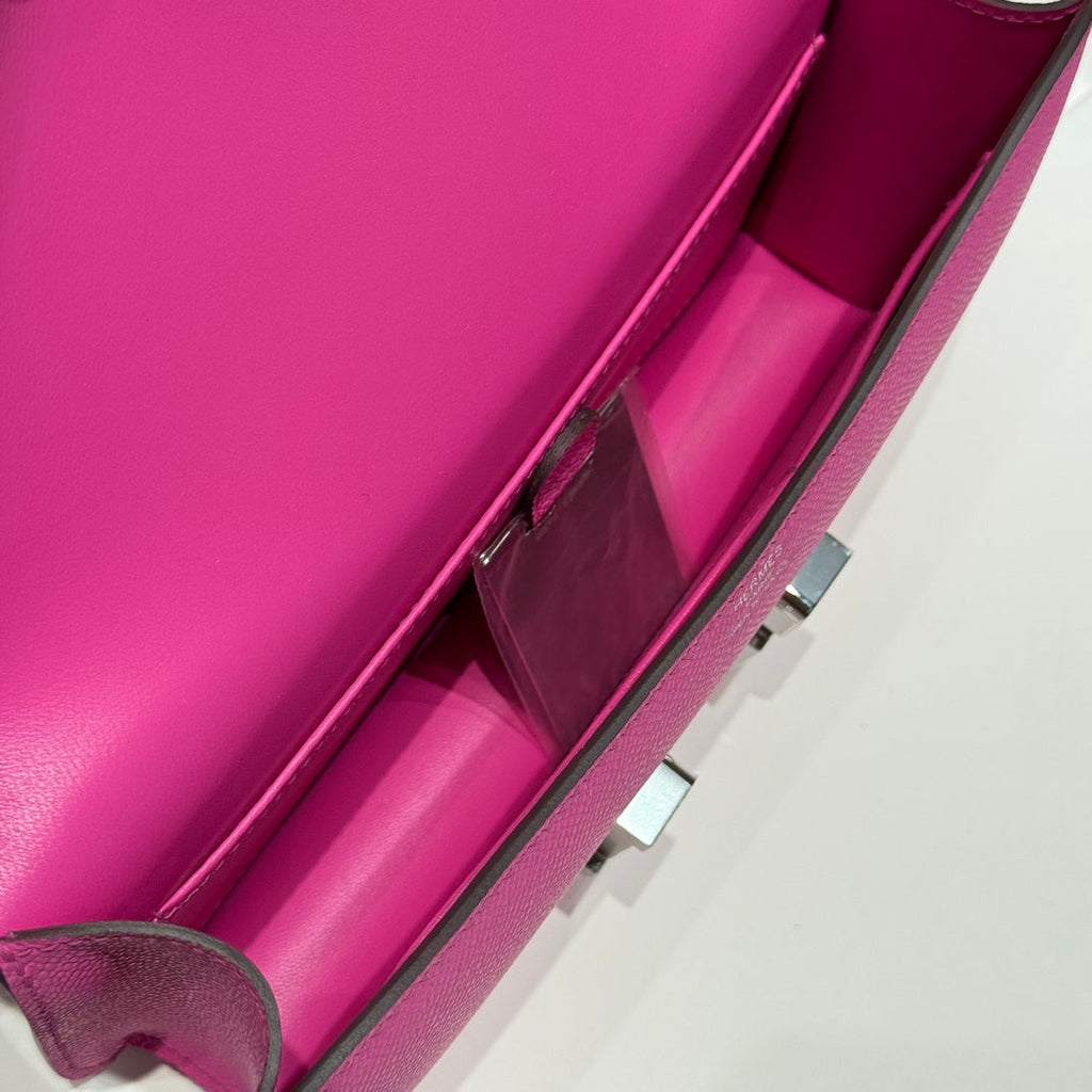 HM CONSTANCE ELAN 24 FANDANGO PINK EPSOM SILVER HARDWARE 237343