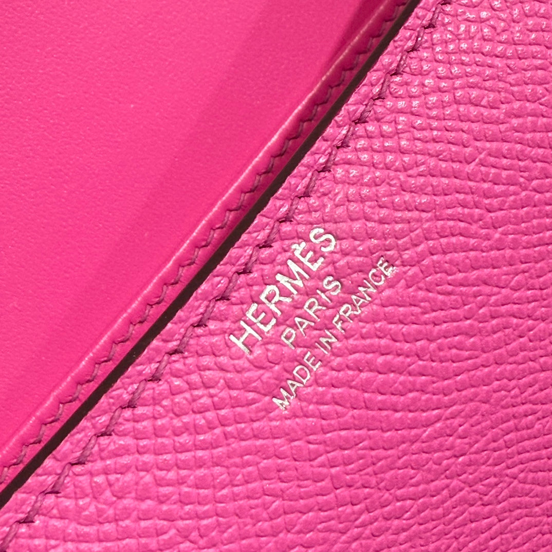 HM CONSTANCE ELAN 24 FANDANGO ROSE EPSOM QUINCAILLERIE ARGENTÉE 237343