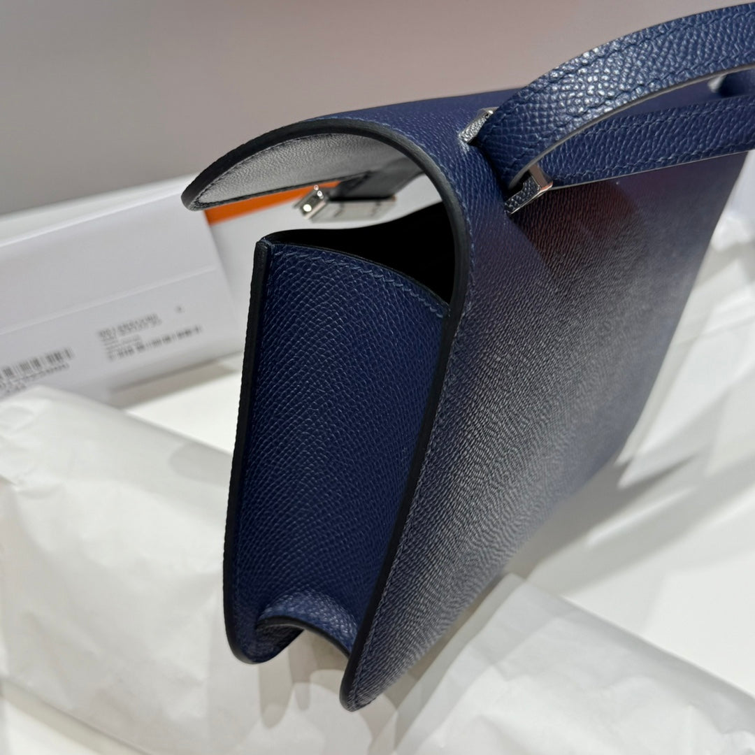 HM CONSTANCE ELAN 24 BLEU NUIT EPSOM QUINCAILLERIE ARGENTÉE 237341