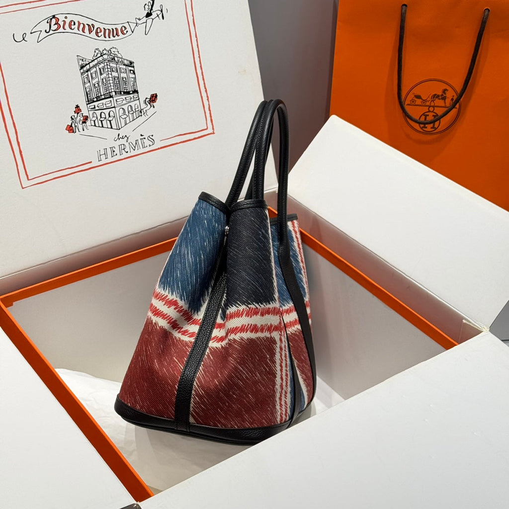 HM GARDEN PARTY 36 TOILE MULTICOLORE ET CUIR DE VEAU NEGONDA ​​243174
