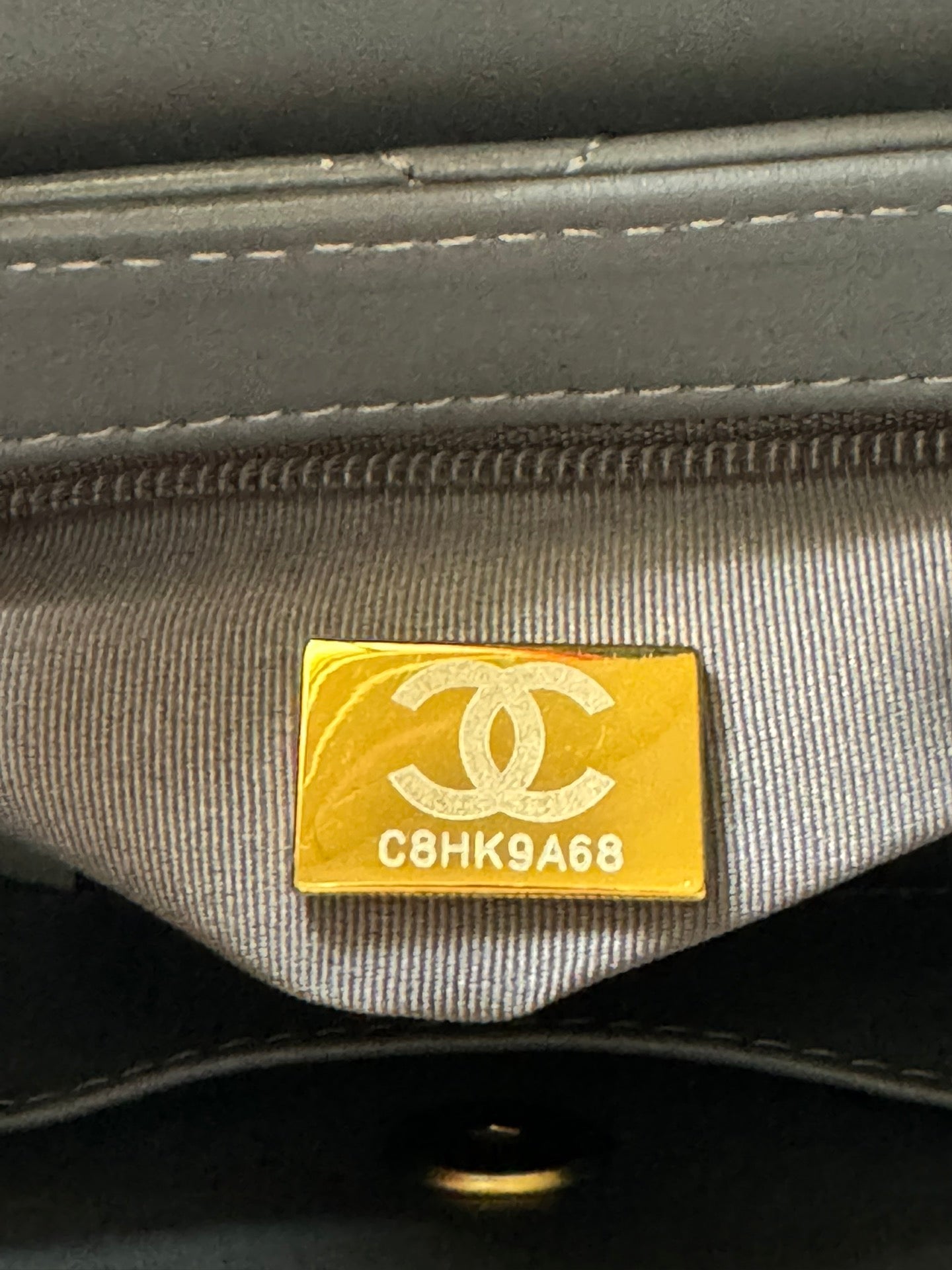 CC 24A NANO 19CM SAC CABAS KELLY EN CUIR D'AGNEAU GRIS FUMÉ