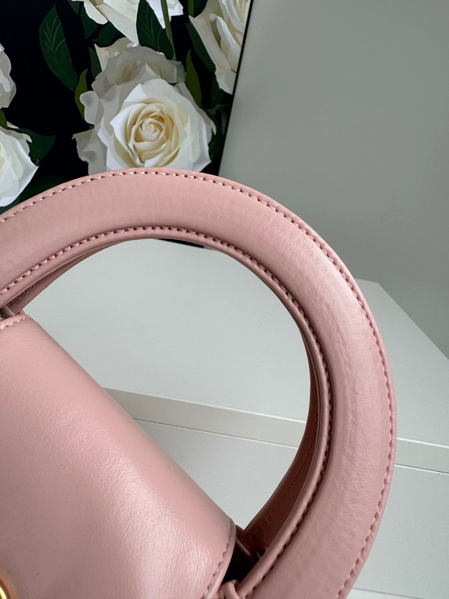 CC 24A NANO 19CM KELLY SHOPPER BAG PASTEL PINK LAMBSKIN