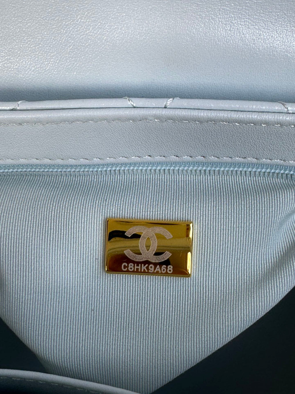 CC 24A NANO 19CM KELLY SHOPPER BAG CLOUD BLUE LAMBSKIN
