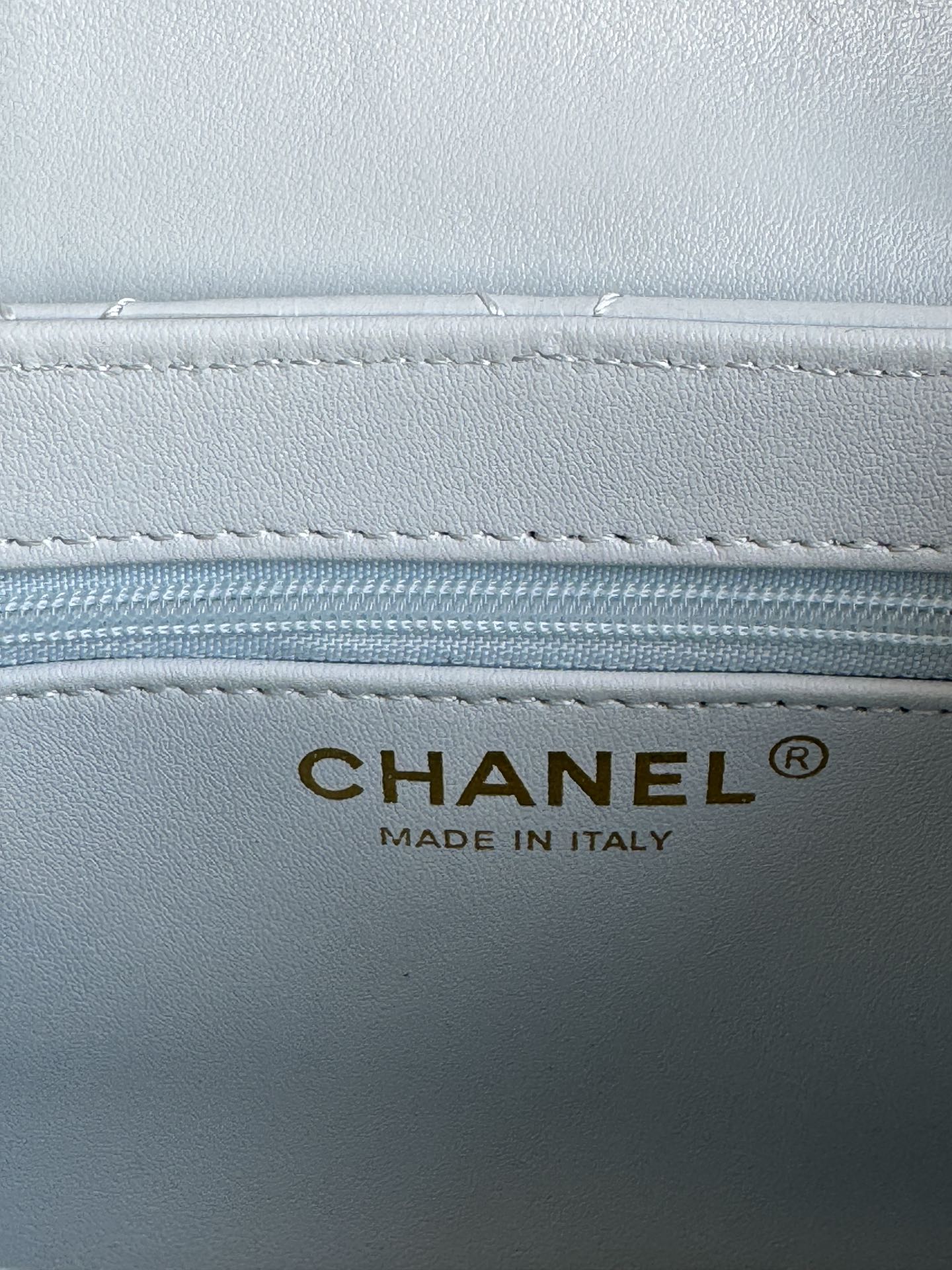 CC 24A NANO 19CM KELLY SHOPPER BAG CLOUD BLUE LAMBSKIN