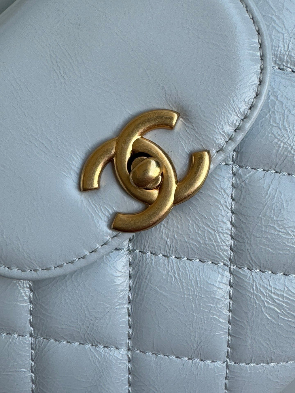 CC 24A NANO 19CM KELLY SHOPPER BAG CLOUD BLUE LAMBSKIN