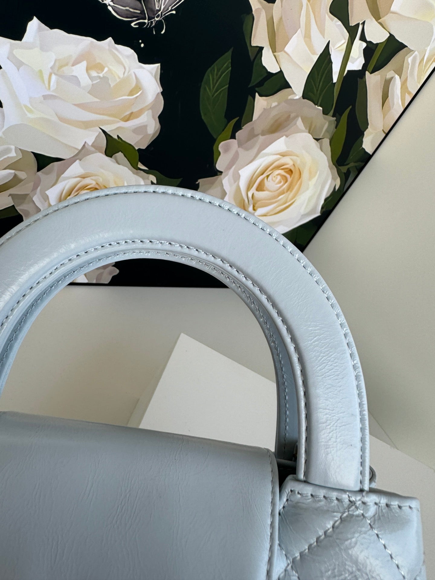 CC 24A NANO 19CM KELLY SHOPPER BAG CLOUD BLUE LAMBSKIN