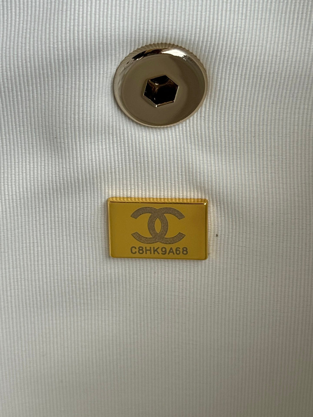 DUMA BACKPACK 22CM WHITE LAMBSKIN LIGHT GOLD HARDWARE