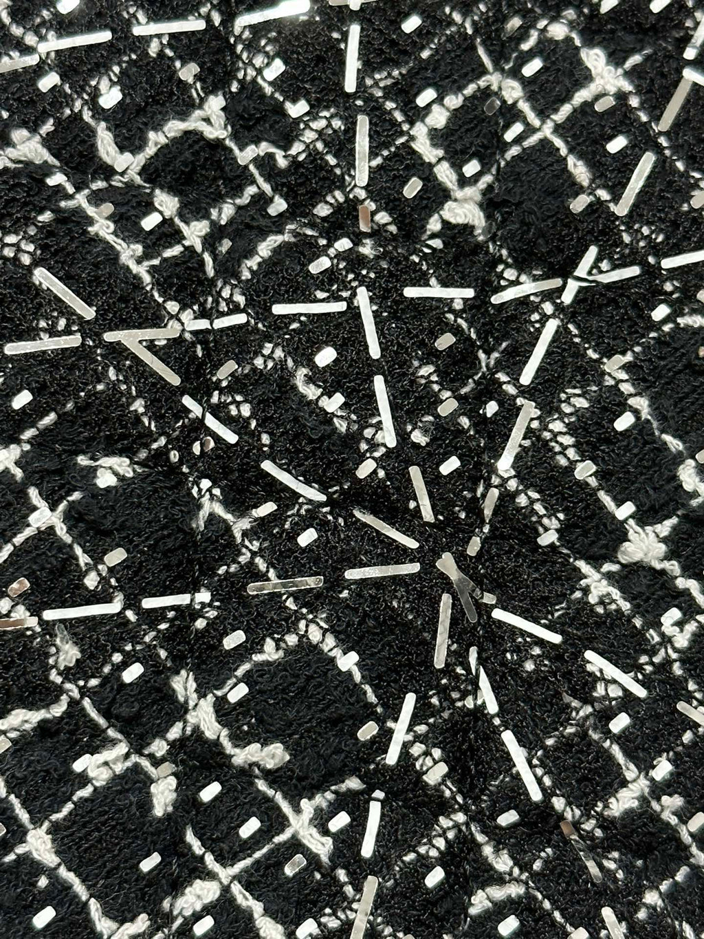 SAC HOBO 23 EN TWEED BLANC ET NOIR, QUINCAILLERIE OR 