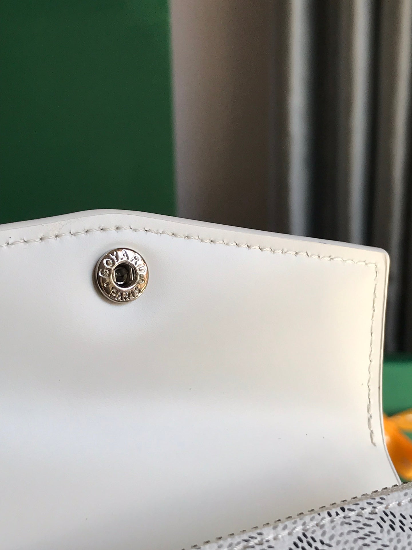 PORTEFEUILLE SAINT-GABRIEL 12 EN CUIR DE VEAU BLANC ET TOILE GOYARDINE