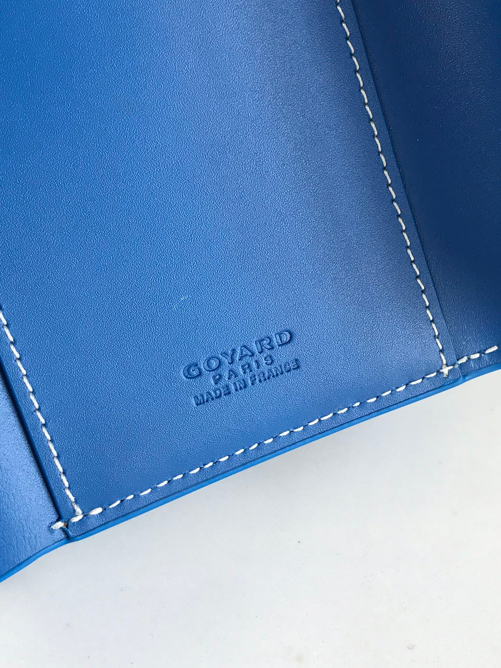 PORTEFEUILLE SAINT-GABRIEL 12 EN CUIR DE VEAU BLEU SAPHIR ET TOILE GOYARDINE