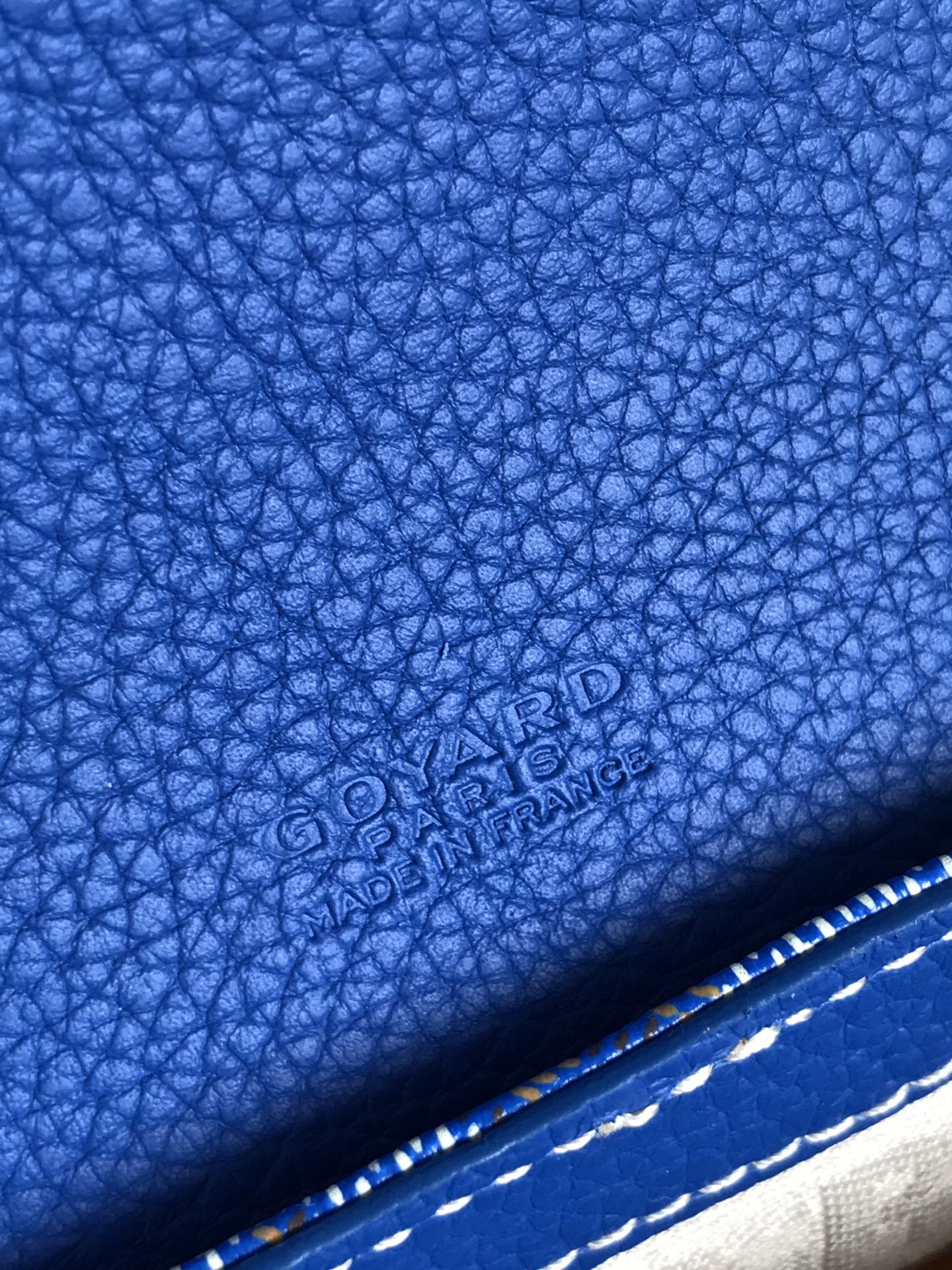 GRAND BLEU 16 EN TOILE GOYARDINE BLEU SAPHIR ET AGNEAU