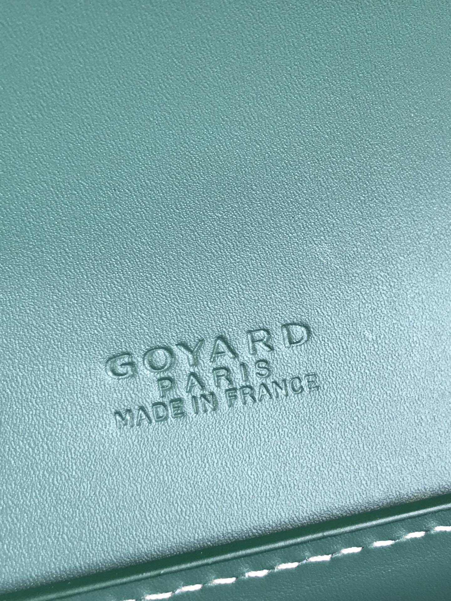 SAC DUCHESSE MARIE-CAROLINE 25 EN TOILE GOYARDINE VERTE ET CUIR DE VEAU LISSE